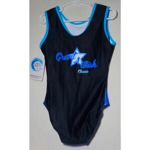 Higo Apparel Girl's Leotard Blue with Stars Dance Gymnastic Size M (8-10)